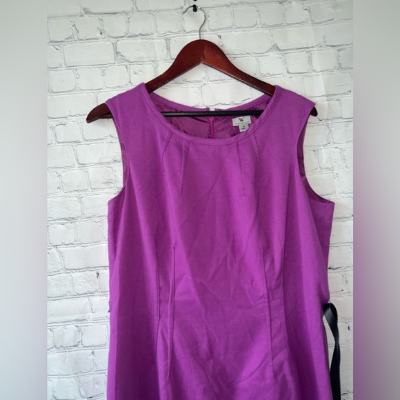 BRAND NEW Worthington Dark Purple Sleeveless Dress with Belt Buckle size 16 - Picture 5 of 14
